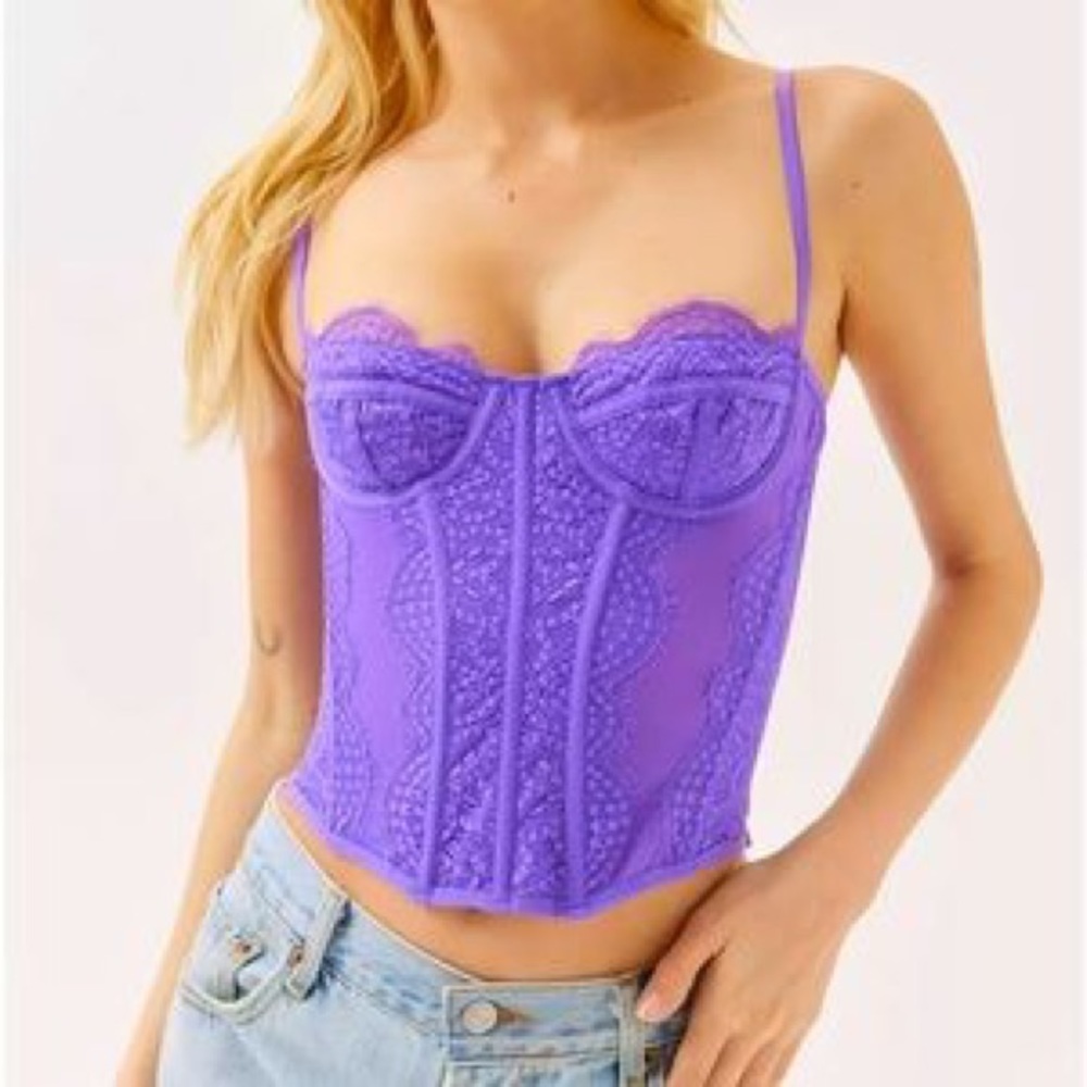 Urban Outfitters Modern Love Corset bright purple
